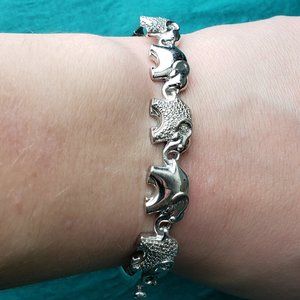 2/10$ silver tone elephant bracelet
